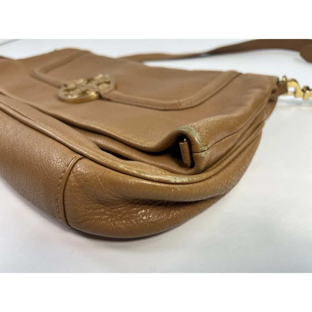 Tory Burch Handbag Amanda Fold Over Large Womens Leather Shoulder Bag Crossbody